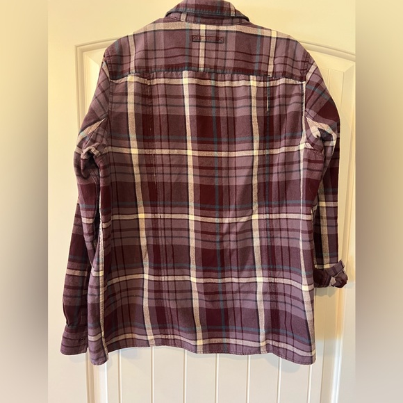Pretty purple flannel button down- Duluth trading - ladies size large - Picture 2 of 3